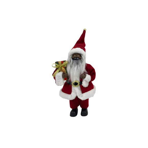 African American Christmas Santa Figurine - Picture 2 of 3